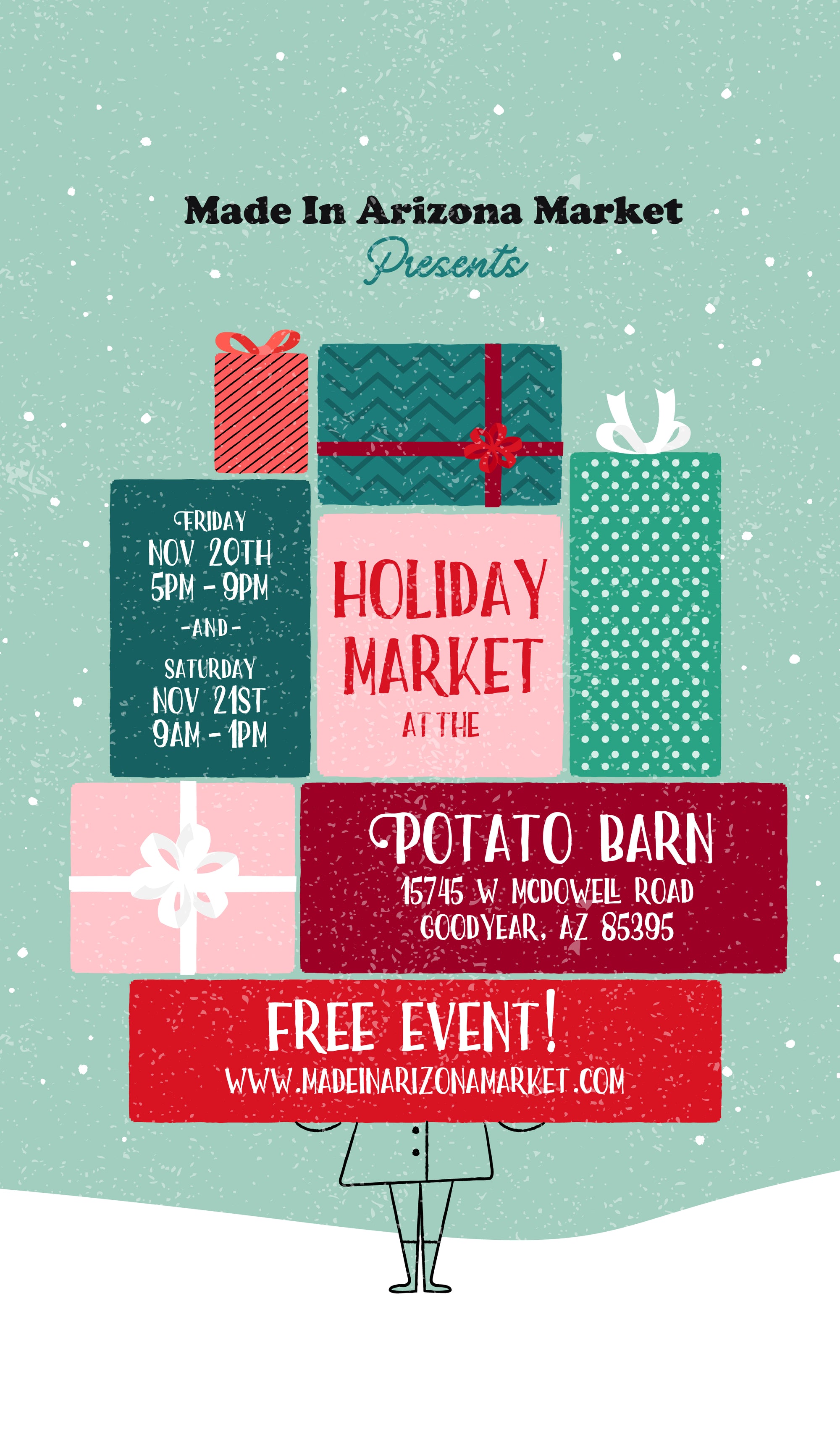 Be a Vendor at our Holiday Kick Off Friday November 20th & November 21st  at Potato Barn in Goodyear